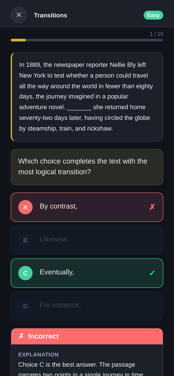 A Maestria practice question with explanation